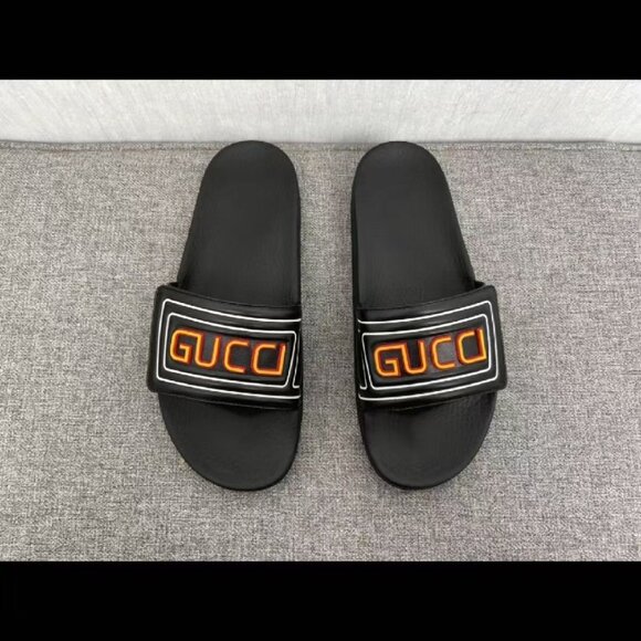 NIB Authentic Gucci Mens Online Leather Sandals In Black - Picture 12 of 12